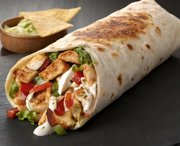 Grilled chicken burrito from a Mexican food truck in Los Angeles