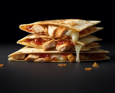 Grilled chicken quesadilla served by a Los Angeles Mexican food truck