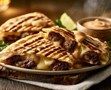 Carne asada steak quesadilla from a Mexican food truck in Los Angeles
