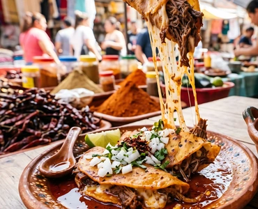 Birria tacos from a Mexican food truck in Downtown Los Angeles