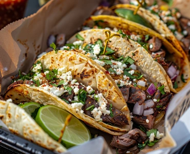 Mexican street tacos served in Downtown Los Angeles