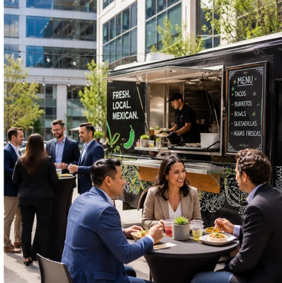 Mexican food truck catering for a corporate event in Los Angeles