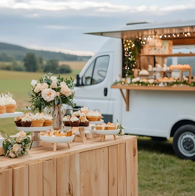 Mexican food truck catering for a wedding celebration in Los Angeles